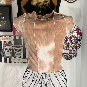 full tilt crop stonewash hippie boho stonewash tie dye surfer hipster top blouse